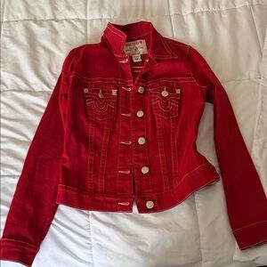 True Religion Vibrant Red Denim Jacket
